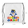 12" x 15" Medium Congrats Grad Owl White Nonwoven Drawstring Bags Image 1