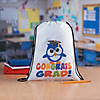 12" x 15" Medium Congrats Grad Owl White Nonwoven Drawstring Bags Image 3