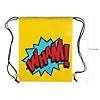 12" x 15" Medium Nonwoven Superhero Drawstring Bags - 12 Pc. Image 1
