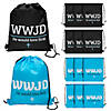 12" x 15" Medium WWJD Nonwoven Drawstring Backpacks - 12 Pc. Image 1