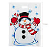 12" x 17" Bulk 50 Pc. Snowman White Plastic Goody Bags Image 1