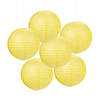 12" Yellow Hanging Paper Lanterns - 6 Pc. Image 1