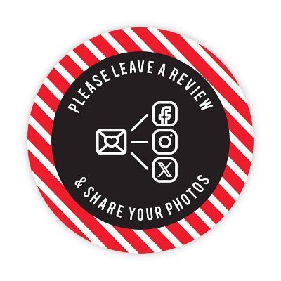 120 Busines Please Leave Red/White Strip Image 2