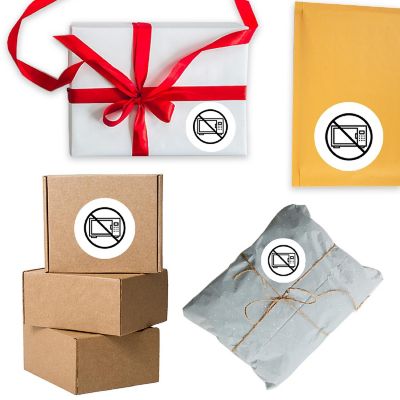 120 Do Not Microwave Icon Stickers Image 1