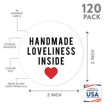 120 Handmade Loveliness Inside Stickers Image 2
