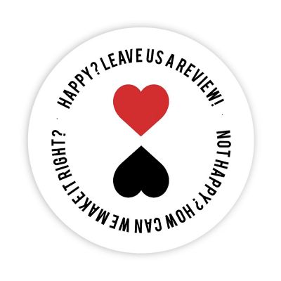 120 Leave Us A Review, Red/Black Heart Image 1