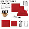 120 Pc. Red Square Plastic Wedding Value Set for 20 Guests Image 2