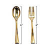 1200 Pc. Gold Disposable Plastic Mini Flatware Set - Dessert Spoons and Dessert Forks (600 Guests) Image 1
