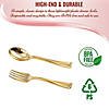 1200 Pc. Gold Disposable Plastic Mini Flatware Set - Dessert Spoons and Dessert Forks (600 Guests) Image 2