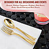 1200 Pc. Gold Disposable Plastic Mini Flatware Set - Dessert Spoons and Dessert Forks (600 Guests) Image 3