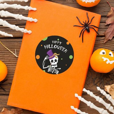 120PC Halloween Sticker Pack Skeleton with Top Hat Image 2