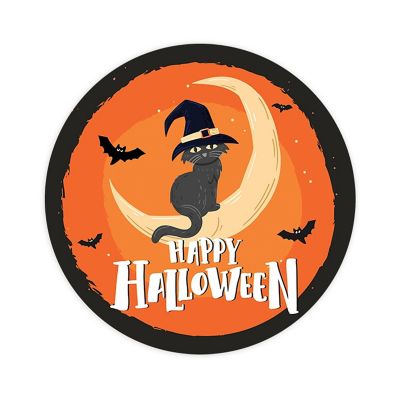 120PC Halloween Stickers Pack Cat on Crescent Moon Image 1