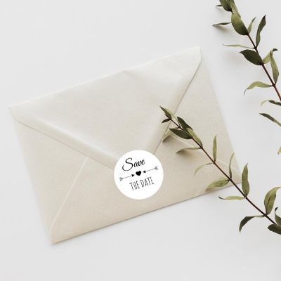 120PC Save The Date Black Heart/Arrow Image 2