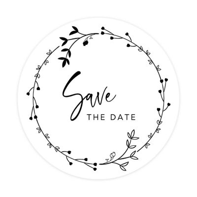 120PC Save The Date Cursive Black Folia Image 2