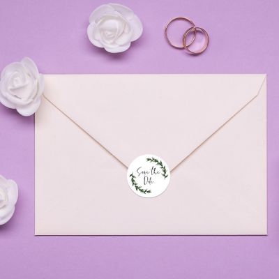 120PC Save The Date Green Foliage Design Image 1