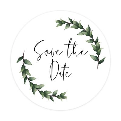 120PC Save The Date Green Foliage Design Image 2