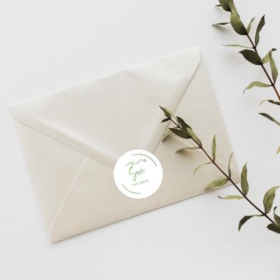 120PC Save The Date Green Minimal Bloom Image 1