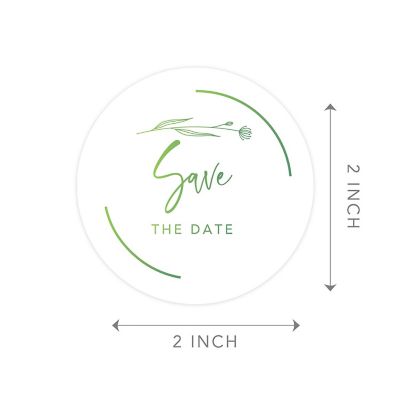 120PC Save The Date Green Minimal Bloom Image 2
