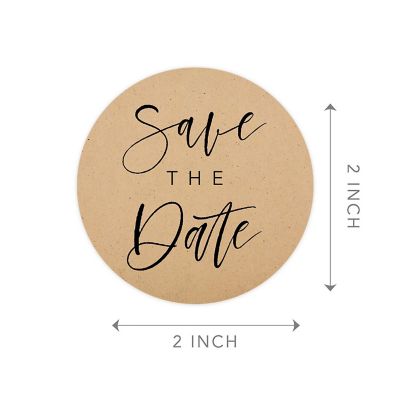 120PC Save The Date Kraft Modern Cursive Image 2