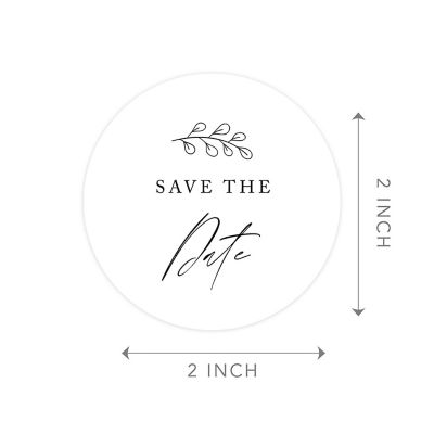 120PC Save The Date Minimal Leaf Branch Image 1