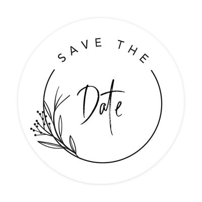 120PC Save The Date Minimal Leaf Frame Image 2