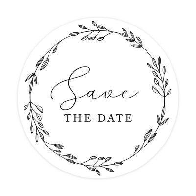 120PC Save The Date Minimal Wreath Image 2