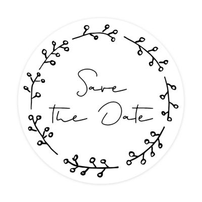 120PC Save The Date Scandi Wreath Design Image 2