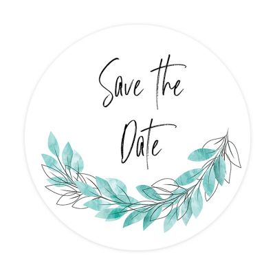 120PC Save The Date Watercolor Leaf Garl Image 2