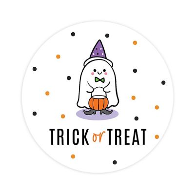 120PCS Halloween Stickers Pack Cute Ghost with Hat Image 1