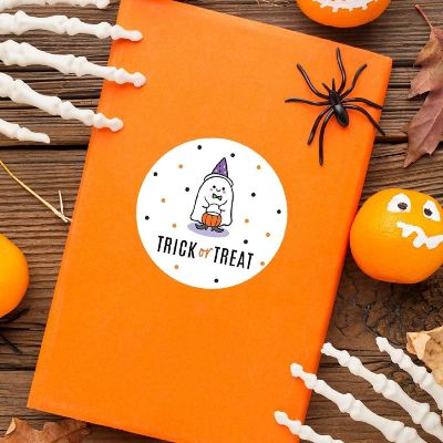 120PCS Halloween Stickers Pack Cute Ghost with Hat Image 2