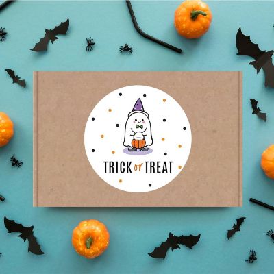 120PCS Halloween Stickers Pack Cute Ghost with Hat Image 3