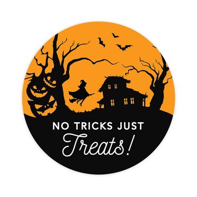 120PCS Halloween Stickers Pack Flying Witch Image 1