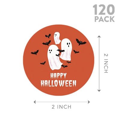 120PCS Halloween Stickers Pack Ghosts and Bats Image 1