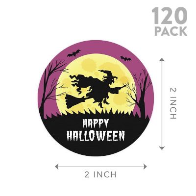 120PCS Halloween Stickers Pack Witch and Full Moon Image 1