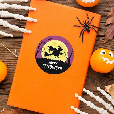 120PCS Halloween Stickers Pack Witch and Full Moon Image 2