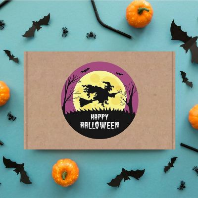 120PCS Halloween Stickers Pack Witch and Full Moon Image 3