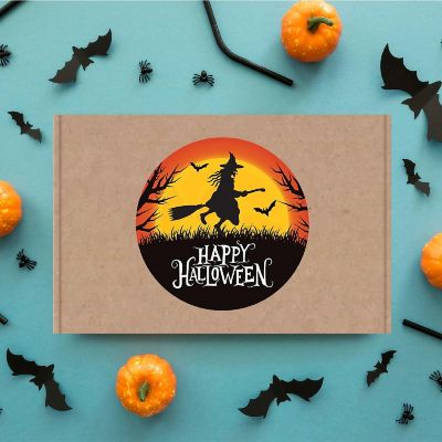 120PCS Halloween Stickers Pack Witch on Broom Image 2