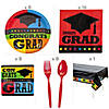 121 Pc. Congrats Grad Graduation Party Tableware Kit for 8 Guests Image 1