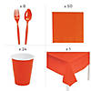 123 Pc. Orange Plaid Tableware Kit for 8 Guests Image 1