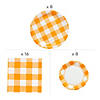 123 Pc. Orange Plaid Tableware Kit for 8 Guests Image 2