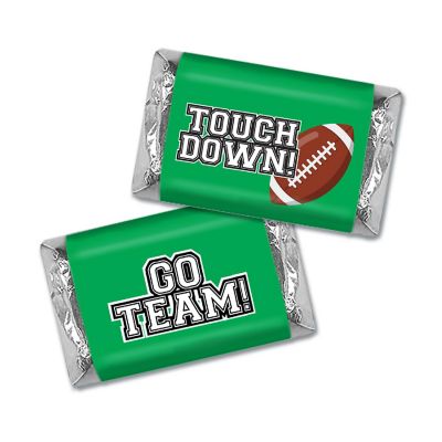 123 Pcs Green Football Party Candy Favors Hershey's Miniatures Chocolate - Touchdown Image 1