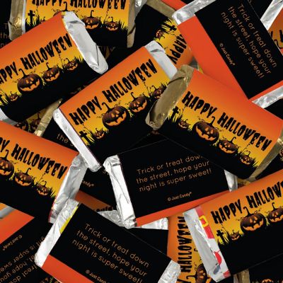 123 Pcs Halloween Candy Party Favors Hershey's Miniatures Chocolate - Pumpkins Image 1