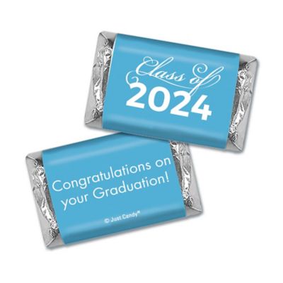123 Pcs Light Blue Graduation Candy Party Favors Class of 2024 Hershey's Miniatures Chocolate (Approx. 123 Pcs) Image 1