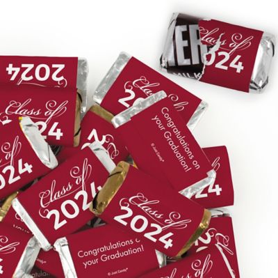 123 Pcs Maroon Graduation Candy Party Favors Class of 2024 Hershey's Miniatures Chocolate (Approx. 123 Pcs) Image 1