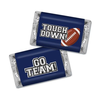 123 Pcs Navy Blue Football Party Candy Favors Hershey's Miniatures Chocolate - Touchdown Image 1