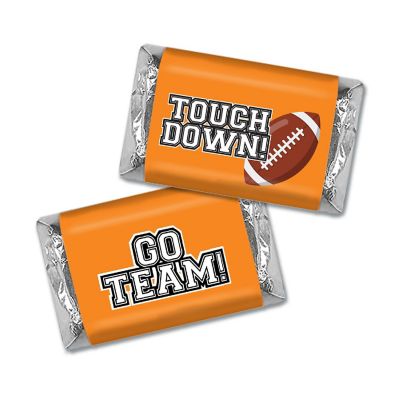 123 Pcs Orange Football Party Candy Favors Hershey's Miniatures Chocolate - Touchdown Image 1