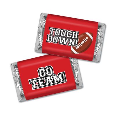 123 Pcs Red Football Party Candy Favors Hershey's Miniatures Chocolate - Touchdown Image 1