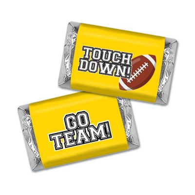 123 Pcs Yellow Football Party Candy Favors Hershey's Miniatures Chocolate - Touchdown Image 1