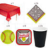 129 Pc. Softball Party Deluxe Tableware Kit for 8 Guests Image 1
