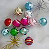 12ct Frosted and Glittered Shiny Multi Color Christmas Ball Ornaments 2.5&quot; (65mm) Image 1